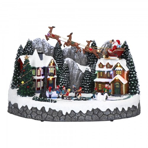 Villaggio natale animato - villaggio,