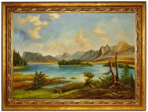 Quadro olio lago - quadro,