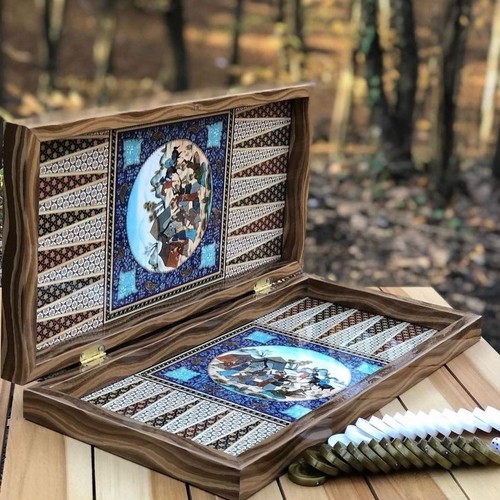Backgammon set handmade - backgammon,