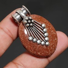 Ciondolo oro sole Sitara forma ovale pietra preziosa regalo moda gioielli...