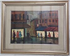 2 quadri, olio su tela di DOMENICO SELOSKI (1924-1981) Dipinto paesaggi urbani