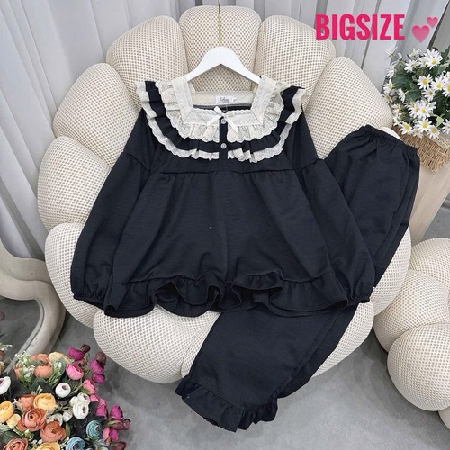 Set pigiama lino cotone nero - pigiama,