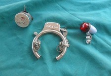 Bloccaruote Cigno +campanello Omega+fanalino lucciola (old bike bianchi legnano)