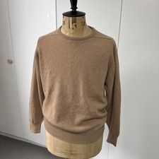 Uomo William Lockie Lambswool Girocollo Maglione Cammello Marrone Taglia 42 / Grande