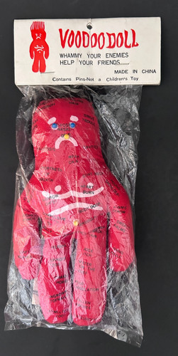 Bambola voodoo rossa vintage - bambola,