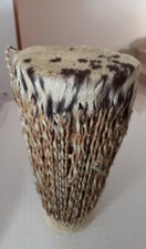 Bongo Tamburo Africano Etnico Vintage Pelle Di Capra
