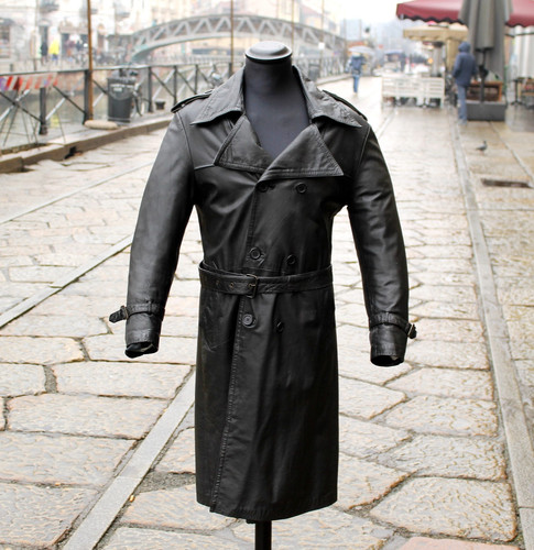 Trench pelle vintage anni - , 70