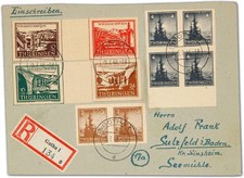 SBZ - Turingia, 1945, 92az1 U (2), 93z1 U (4), 112-15y, lettera