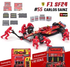 Bburago Fai Da Te Pit House Auto In Lega Formula 1 Carlo Sainz 55 Top Regalo 