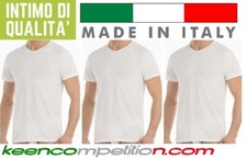 3 MAGLIE UOMO GIROCOLLO T-SHIRT MANICA CORTA 100% COTONE FINISSIMO MADE IN ITALY