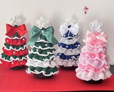 Albero di Natale uncinetto, fatto a mano, ornamento natalizio, decorazione casa