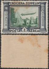 1933 Posta aerea Crociera in Italia del Dirigibile 3 lire nuovo linguellato MH