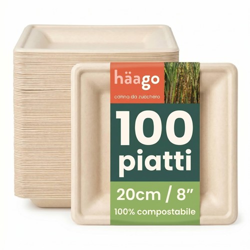 100 piatti compostabili - 100,