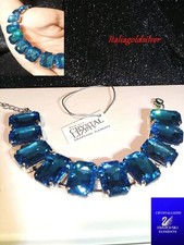 Bracciale Donna Millenia SWAROVSKI ORIGINALI Blu Tennis Argento Gioielli New