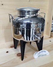 SANSONE CONTENITORE OLIO 5 LITRI ACCIAIO 18/10 PREMIUM CON RUBINETTO + SUPPORTO