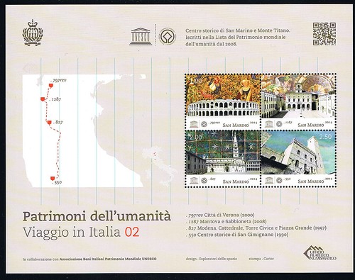 San marino foglietto - 1, unesco