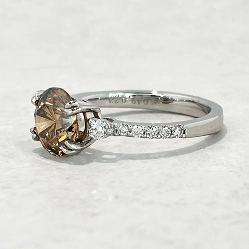 Anello solitario platino - anello,