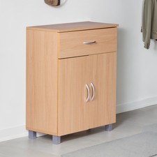 Scarpiera FineBuy scarpiera effetto faggio 60 cm con cassetto e 2 ante