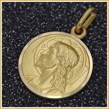 Ciondolo in ORO Giallo 18 kt 750 Volto Gesù Cristo Medaglia Medaglietta Unoaerre