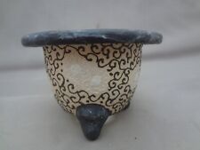 Vaso usato 'Kyouraku-yaki' giapponese Neofinetia falcata dipinto a mano (3,5) 07020404