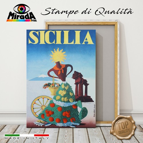 Quadro vintage sicilia etna - vintage,