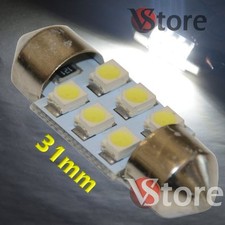 2 LED Siluro 31mm 6 SMD BIANCO