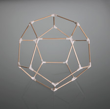 Construcción 5 poliedros. Tetraedro, hexaedro, octaedro, icosaedro, dodecaedro.