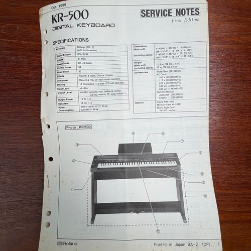 Vintage roland 500 tastiera - kr-500,