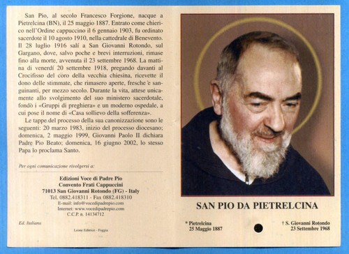 Santino holy card padre - holy,