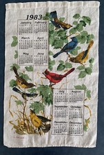 Vtg 1983 Linen Calendar Banner