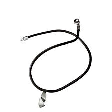 Collana Uomo BREIL ROADSTER BJ0188 Pelle Nero Acciaio Inossidabile Satinato