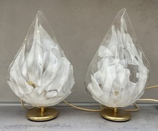 La Murrina Coppia LAMPADA TAVOLO A FOGLIA  Abat Jour MID CENTURY VINTAGE BIANCO