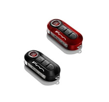 Cover Chiavi Rosso Metallizzato e Nero Pastello Originali Fiat 500