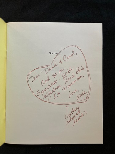 Signed alice notley sorrento - signed, "sorrento"