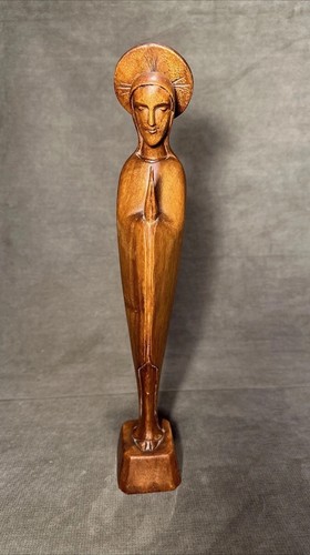 Antica statua legno - 15”,