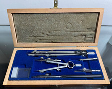 KORRIDA compasso Tecnicc 3807 completo con scatola legno vintage 20,5x9 cm