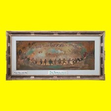 quadro olio su tela di mino maccari, il girotondo anno 1946