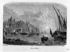 GENOVA - Xilografia francese di fine '800 originale