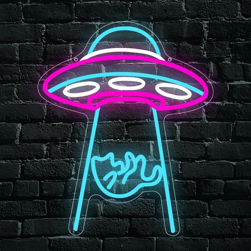 Ufo cat neon - ufo,