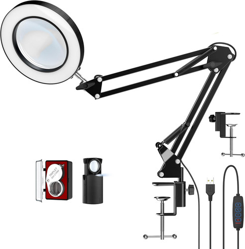 Lampada scrivania con lente - lampada, da