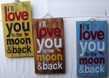 Pannello decorativo in legno ideale per B&B birreria bar locale "Love You " cm 7