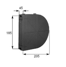 CASSETTA PLASTICA 185MM PER CINTINO 6/8MT AVVOLGITORE TAPPARELLA 