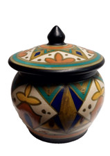 Vaso urna ceramica deco GOUDA PLAZUID DECORO BIANCA