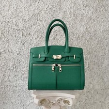 BORSA ECOPELLE VERDE SMERALDO SIMILPELLE TRACOLLA ZIP CERNIERA