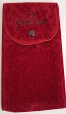 RED FLOCKED OMEGA WATCHES BAG