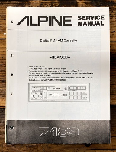 Alpine model 7189 autoradio - 7189,