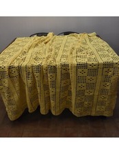 COPERTA / PLAID/ COPRITAVOLO IN COTONE GIALLO 175x175cm