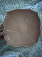 Rara ciotola frutta ceramica Catalina rosa tenue/avorio pre-MCM~Vtg~Rara Made in USA #C340