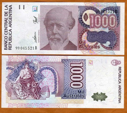 Argentina 1000 australes nd - australes,,