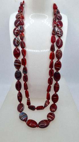Burgundy czech glass necklace - czech,